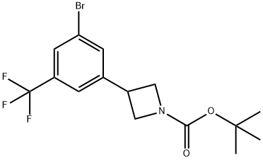 tert-butyl 3-(3-bromo-5-(trifluoromethyl)phenyl)azetidine-1-carboxylate 结构式