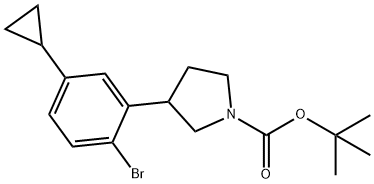 tert-butyl 3-(2-bromo-5-cyclopropylphenyl)pyrrolidine-1-carboxylate 结构式