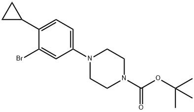 tert-butyl 4-(3-bromo-4-cyclopropylphenyl)piperazine-1-carboxylate 结构式