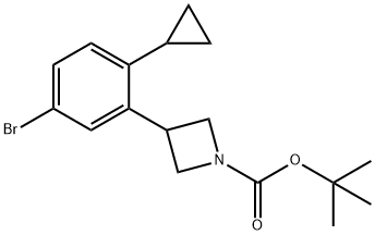 tert-butyl 3-(5-bromo-2-cyclopropylphenyl)azetidine-1-carboxylate 结构式