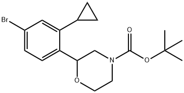 tert-butyl 2-(4-bromo-2-cyclopropylphenyl)morpholine-4-carboxylate 结构式