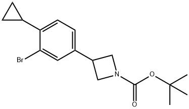 tert-butyl 3-(3-bromo-4-cyclopropylphenyl)azetidine-1-carboxylate 结构式