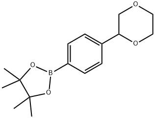 2-(4-(1,4-dioxan-2-yl)phenyl)-4,4,5,5-tetramethyl-1,3,2-dioxaborolane 结构式