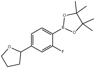 4-(2-tetrahydrofuranyl)-2-fluorophenylboronic acid pinacol ester 结构式