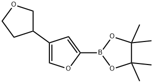 4,4,5,5-tetramethyl-2-(4-(tetrahydrofuran-3-yl)furan-2-yl)-1,3,2-dioxaborolane 结构式