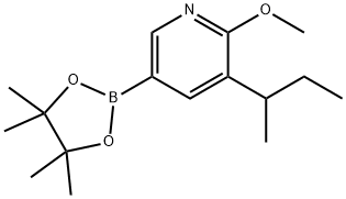 5-(sec-Butyl)-6-methoxypyridine-3-boronic acid pinacol ester 结构式