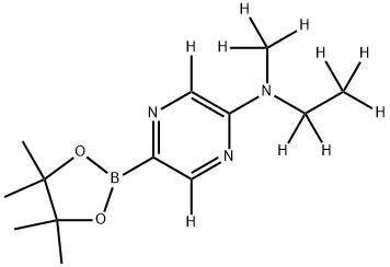 (5-Methylethylaminopyrazine-d10)-2-boronic acid pinacol ester 结构式