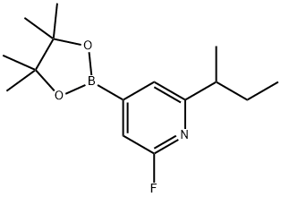 2-(sec-butyl)-6-fluoro-4-(4,4,5,5-tetramethyl-1,3,2-dioxaborolan-2-yl)pyridine 结构式