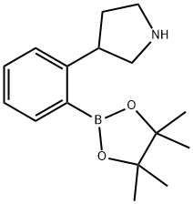 2-(Pyrrolidin-3-yl)phenylboronic acid pinacol ester 结构式