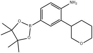 2-(tetrahydro-2H-pyran-3-yl)-4-(4,4,5,5-tetramethyl-1,3,2-dioxaborolan-2-yl)aniline 结构式