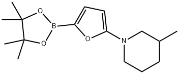 5-(3-Methylpiperidin-1-yl)furan-2-boronic acid pinacol ester 结构式