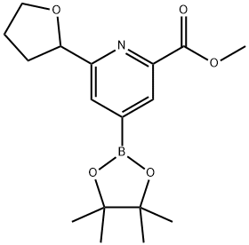 methyl 6-(tetrahydrofuran-2-yl)-4-(4,4,5,5-tetramethyl-1,3,2-dioxaborolan-2-yl)picolinate 结构式