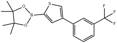 4-(3-Trifluoromethylphenyl)thiophene-2-boronic acid pinacol ester 结构式