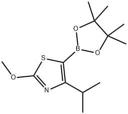 4-(iso-Propyl)-2-methoxythiazole-5-boronic acid pinacol ester 结构式