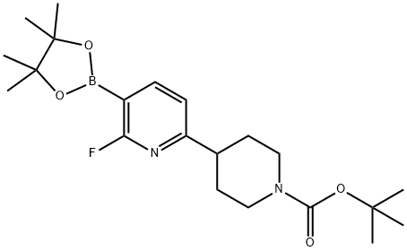 tert-butyl 4-(6-fluoro-5-(4,4,5,5-tetramethyl-1,3,2-dioxaborolan-2-yl)pyridin-2-yl)piperidine-1-carboxylate 结构式