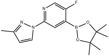 5-Fluoro-2-(3-methyl-1H-pyrazol-1-yl)pyridine-4-boronic acid pinacol ester 结构式