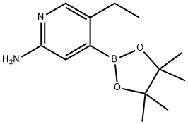 2-Amino-5-ethylpyridine-4-boronic acid pinacol ester 结构式