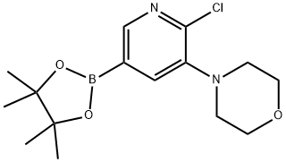 6-Chloro-5-(morpholino)pyridine-3-boronic acid pinacol ester 结构式