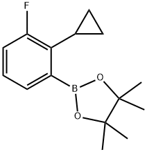 2-(2-环丙基-3-氟苯基)-4,4,5,5-四甲基-1,3,2-二氧硼杂环戊烷 结构式