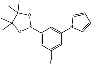 1-(3-fluoro-5-(4,4,5,5-tetramethyl-1,3,2-dioxaborolan-2-yl)phenyl)-1H-pyrrole 结构式