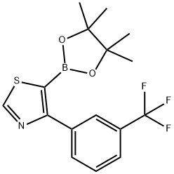 4-(3-Trifluoromethylphenyl)thiazole-5-boronic acid pinacol ester 结构式