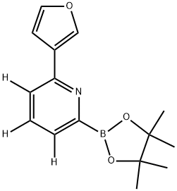 6-(3-Furyl)(pyridine-d3)-2-boronic acid pinacol ester 结构式