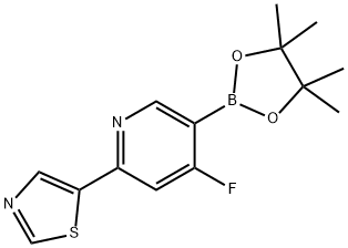 4-Fluoro-2-(thiazol-5-yl)pyridine-5-boronic acid pinacol ester 结构式