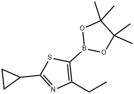4-Ethyl-2-(cyclopropyl)thiazole-5-boronic acid pinacol ester 结构式