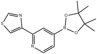 4-(4-(4,4,5,5-tetramethyl-1,3,2-dioxaborolan-2-yl)pyridin-2-yl)thiazole 结构式