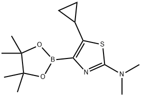 5-Cyclopropyl-2-(dimethylamino)thiazole-4-boronic acid pinacol ester 结构式