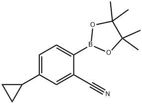 5-环丙基-2-(4,4,5,5-四甲基-1,3,2-二氧硼杂环戊烷-2-基)苄腈 结构式