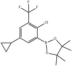 2-Chloro-3-trifluoromethyl-5-cyclopropylphenylboronic acid pinacol ester 结构式