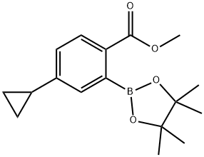 methyl 4-cyclopropyl-2-(4,4,5,5-tetramethyl-1,3,2-dioxaborolan-2-yl)benzoate 结构式