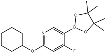 4-Fluoro-2-(cyclohexyloxy)pyridine-5-boronic acid pinacol ester 结构式