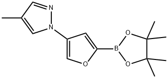 4-(4-Methyl-1H-pyrazol-1-yl)furan-2-boronic acid pinacol ester 结构式
