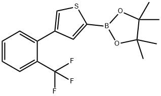 4-(2-Trifluoromethylphenyl)thiophene-2-boronic acid pinacol ester 结构式