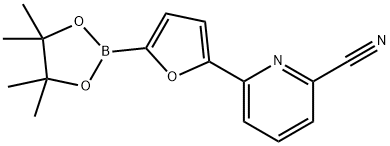 5-(6-Cyano-2-pyridyl)furan-2-boronic acid pinacol ester 结构式