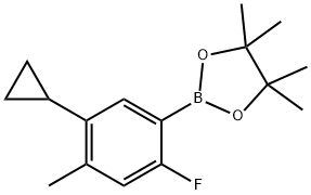 2-Fluoro-4-methyl-5-cyclopropylphenylboronic acid pinacol ester 结构式