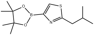 2-isobutyl-4-(4,4,5,5-tetramethyl-1,3,2-dioxaborolan-2-yl)thiazole 结构式