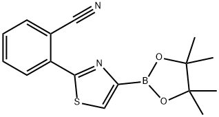 2-(2-Cyanophenyl)thiazole-4-boronic acid pinacol ester 结构式