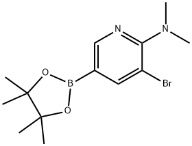 5-Bromo-6-dimethylaminopyridine-3-boronic acid pinacol ester 结构式