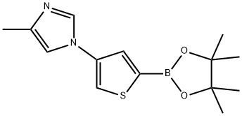 4-(4-Methylimidazol-1-yl)thiophene-2-boronic acid pinacol ester 结构式