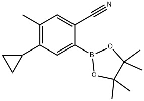 4-Methyl-2-cyano-5-cyclopropylphenylboronic acid pinacol ester 结构式