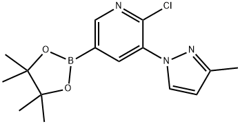 6-Chloro-5-(3-methyl-1H-pyrazol-1-yl)pyridine-3-boronic acid pinacol ester 结构式