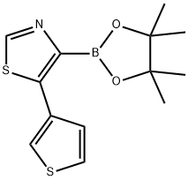 5-(3-Thienyl)thiazole-4-boronic acid pinacol ester 结构式