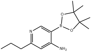 4-Amino-6-(n-propyl)pyridine-3-boronic acid pinacol ester 结构式