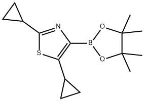 2,5-Dicyclopropylthiazole-4-boronic acid pinacol ester 结构式