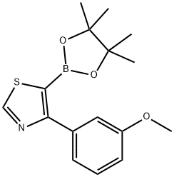 4-(3-Methoxyphenyl)thiazole-5-boronic acid pinacol ester 结构式