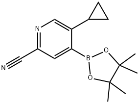 5-Cyclopropyl-2-cyanopyridine-4-boronic acid pinacol ester 结构式