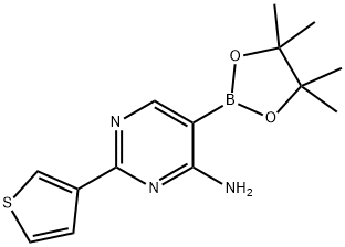 4-Amino-2-(3-thienyl)pyrimidine-5-boronic acid pinacol ester 结构式